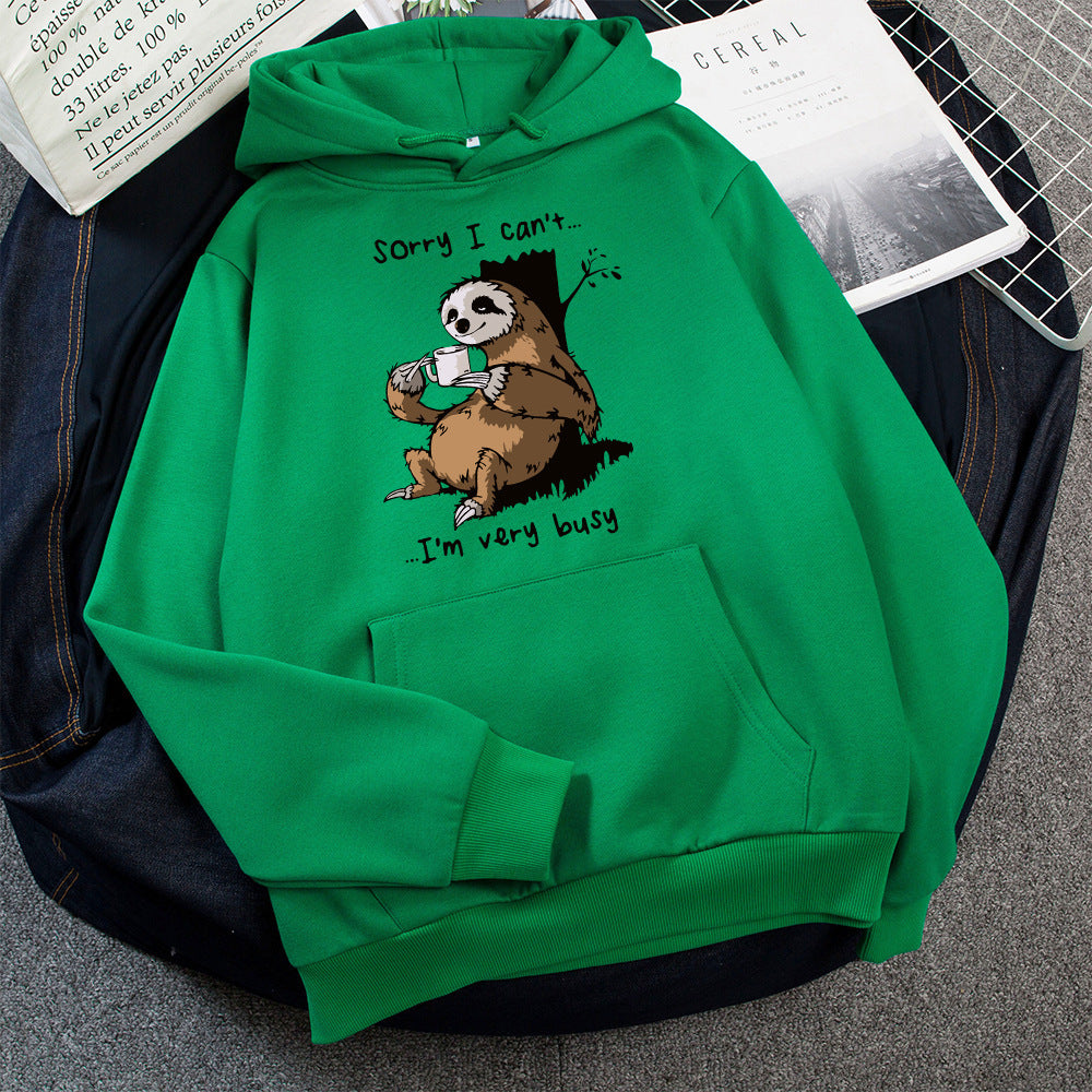 Ladies hoodie with cute animal motif and playful slogan Lune London