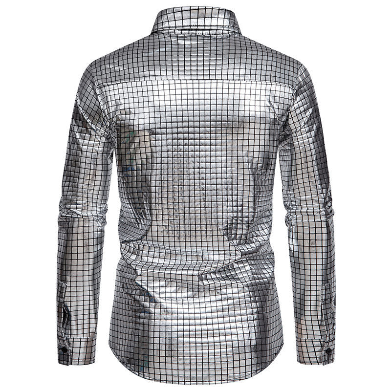 Shiny shirt for men with exclusive check pattern Lune London