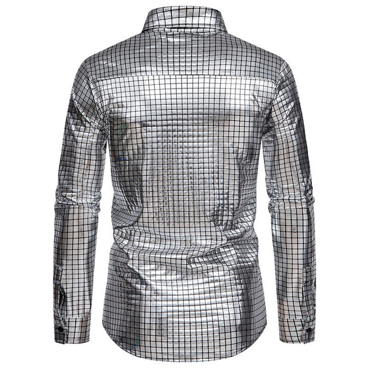Shiny shirt for men with exclusive check pattern Lune London