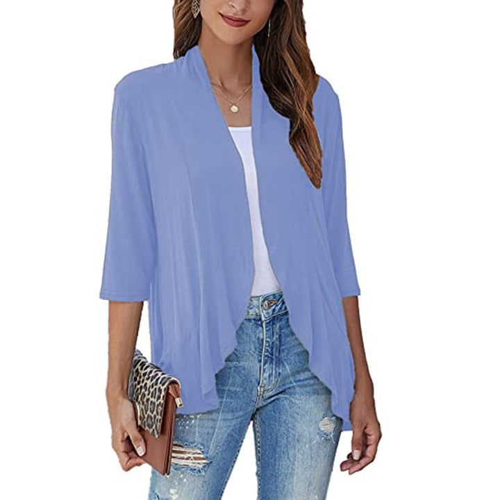 Women’s Light Chiffon Jacket with Open Fronts and 3/4 Sleeves Lune London