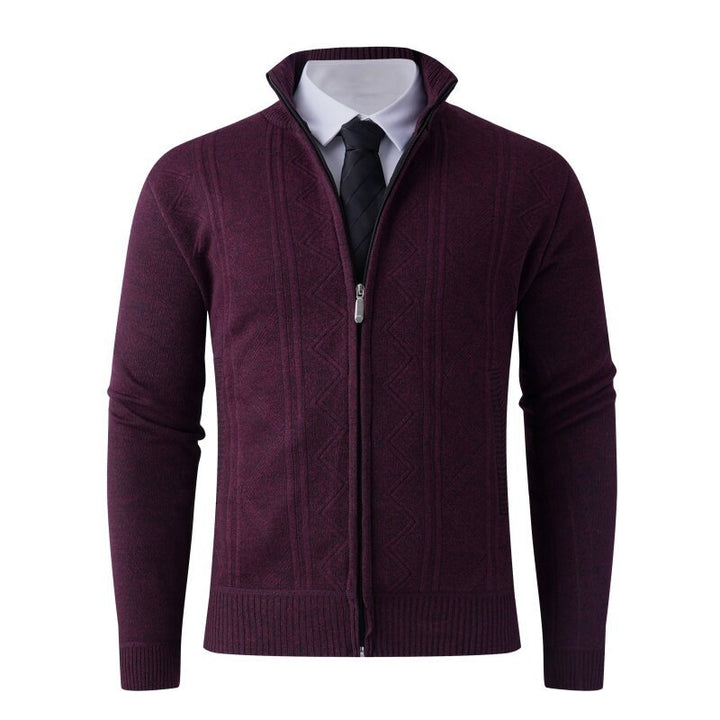 Men's knit jacket with modern zipper and elegant patterns Lune London
