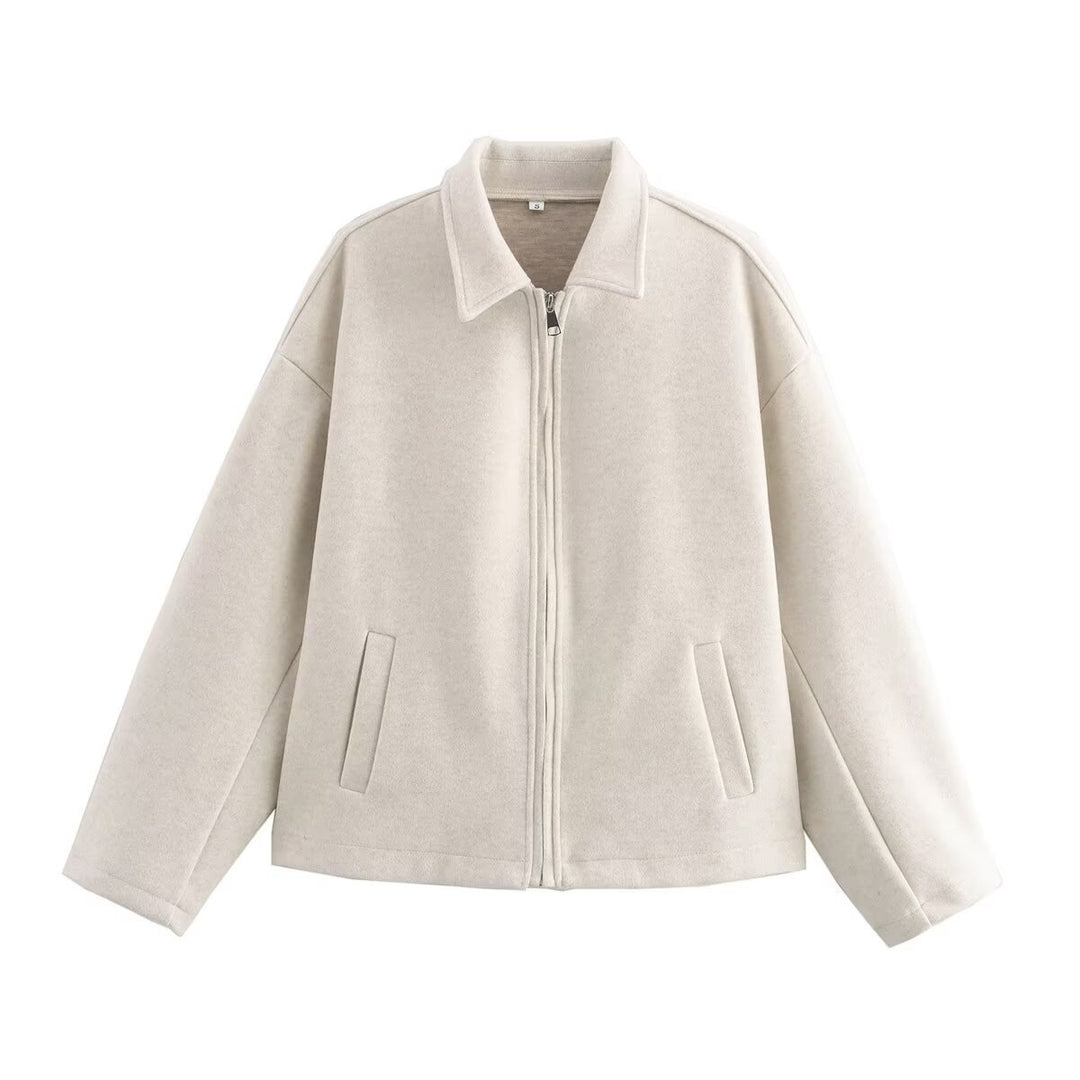 Femmelle casual jacket with high collar and practical side pockets Lune London