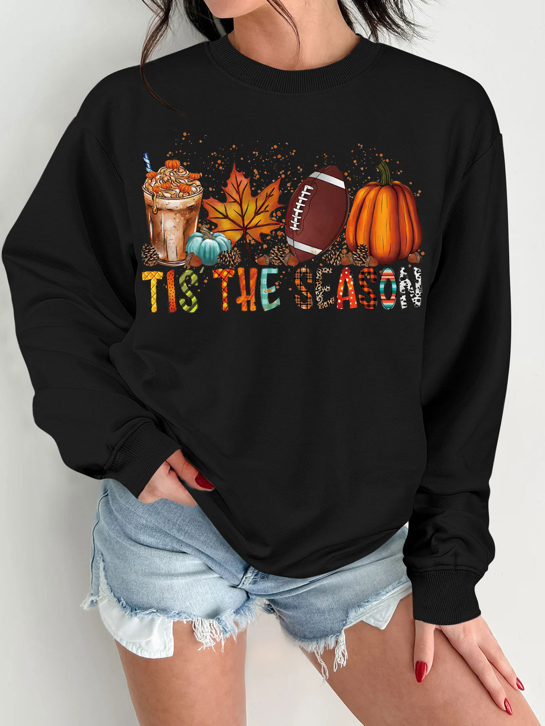 Sweat-shirt pour femmes avec motif automnal et coupe décontractée Chic & Stil