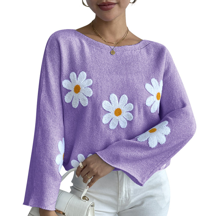 Ladies elegant sweater with floral details Lune London