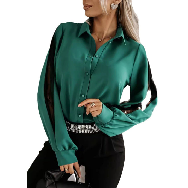 Lune London Elegant blouse for women with lace details and relaxed fit