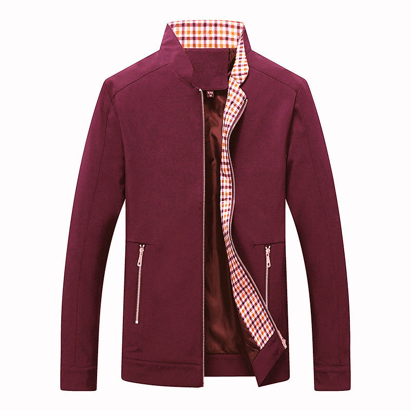 Modern men's leisure jacket with a stylish check pattern and functional zip pockets Lune London