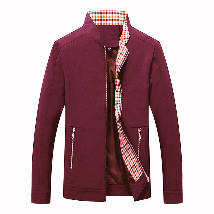 Modern men's leisure jacket with a stylish check pattern and functional zip pockets Lune London