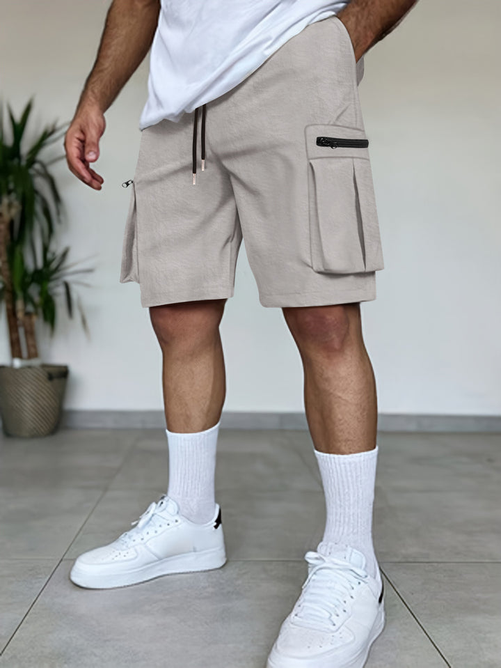 Shorts cargo utilitaires pour hommes avec poches à fermeture éclair Lune London