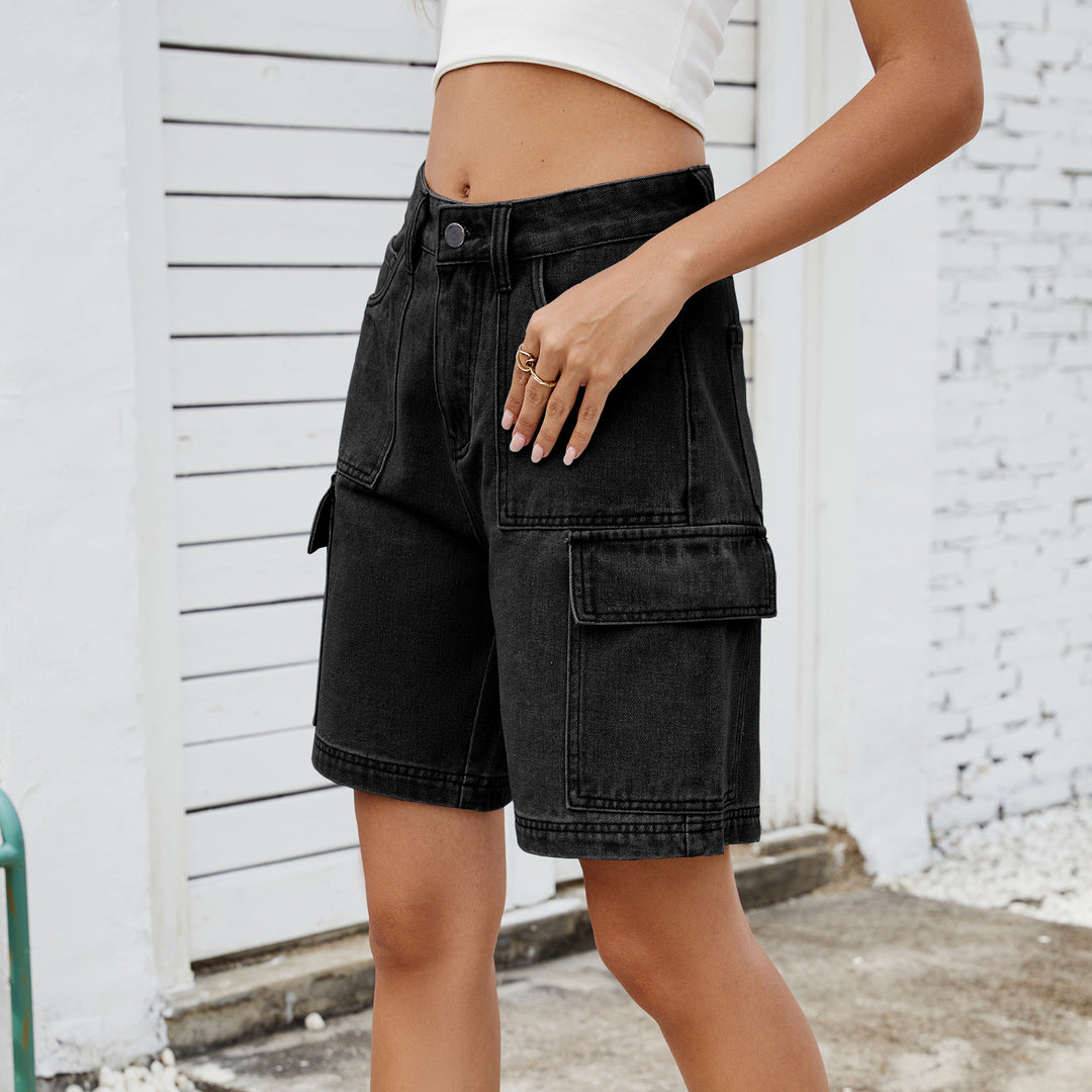 Women's cargo shorts with side pockets and high waist Lune London