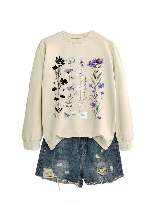 Sweat-shirt femme avec design graphique floral et doublure intérieure douce Chic & Stil