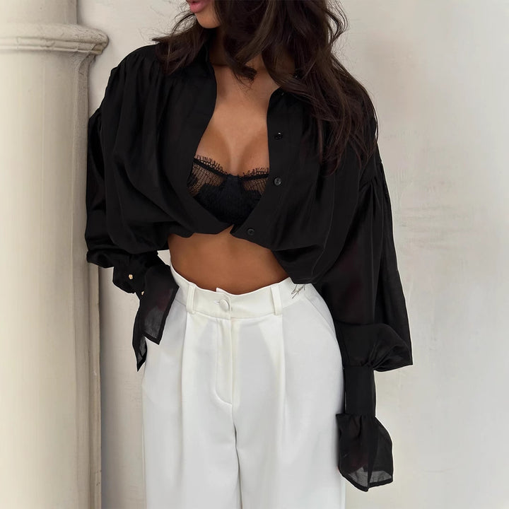 Ladies Transparent Oversized Blouse Lune London