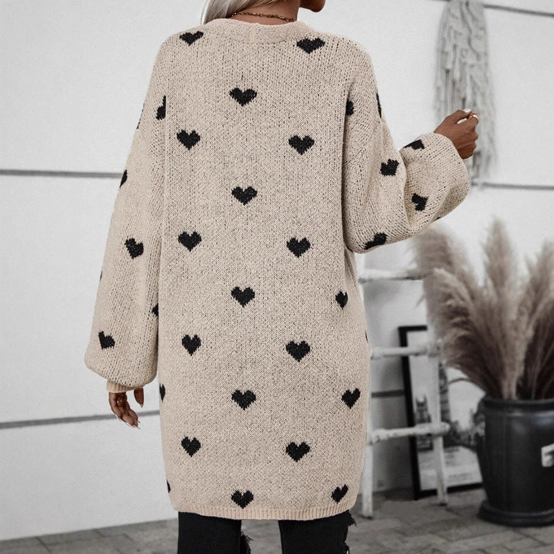 Gilet femme avec motif cœur et coupe décontractée Chic & Stil