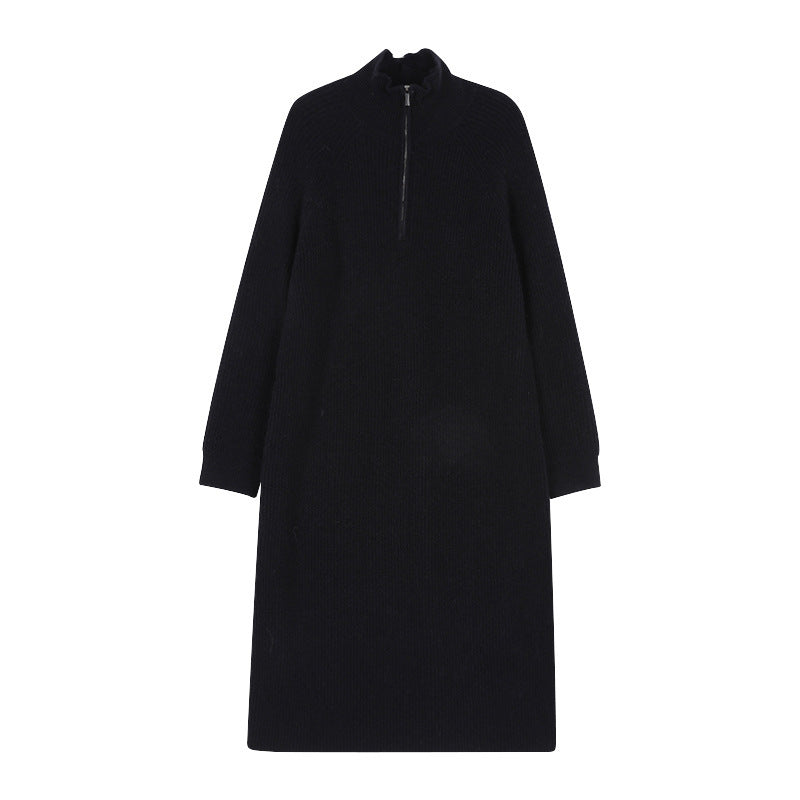 Robe tricotée pour femme avec col montant et fermeture éclair Chic & Stil