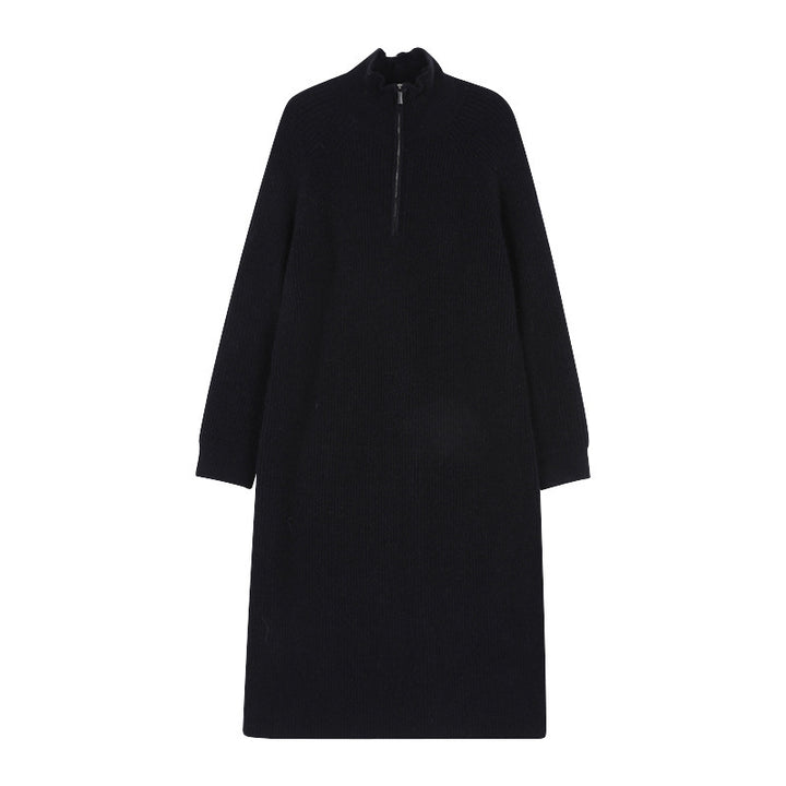 Robe tricotée pour femme avec col montant et fermeture éclair Chic & Stil
