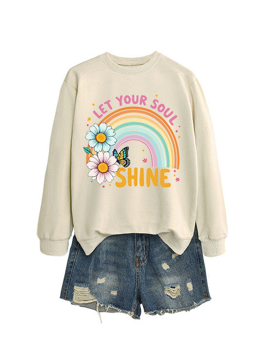 Sweatshirt pour femmes avec dégradé coloré et design graphique floral Chic & Stil