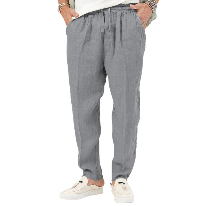 Light linen pants for men with elastic waist and practical pockets Lune London