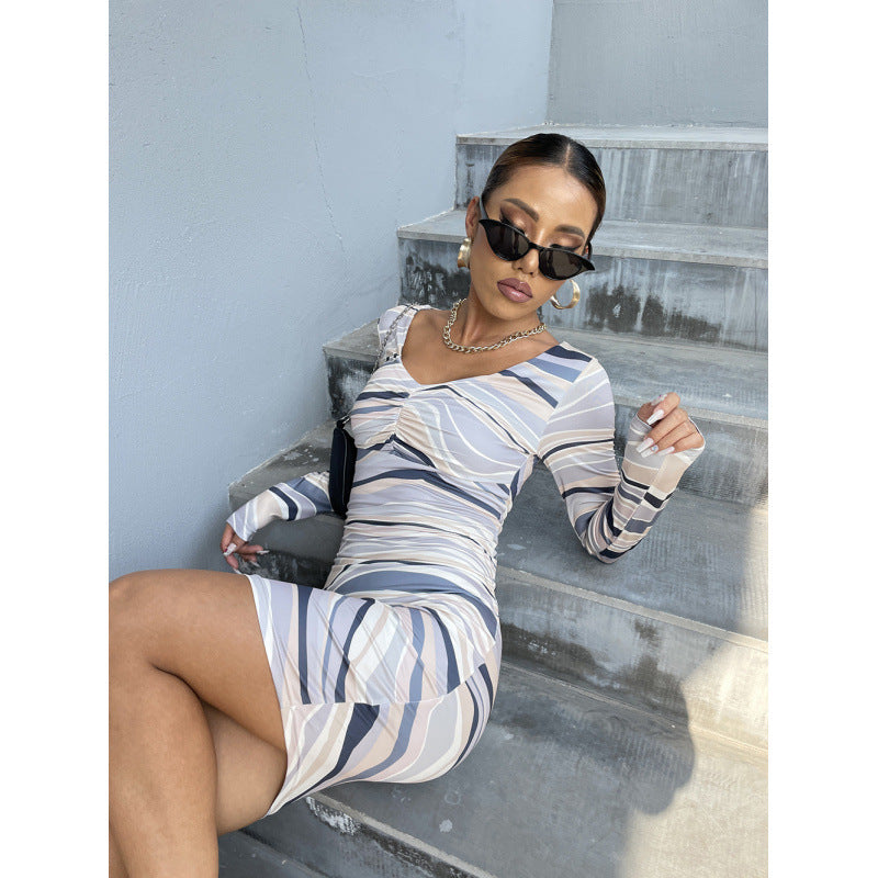 Lune London Abstract Print Bodycon Dress for Women