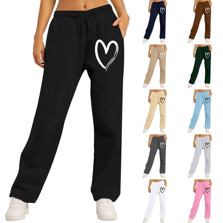 Ladies leisure pants with unique heart design and elastic waistband Lune London
