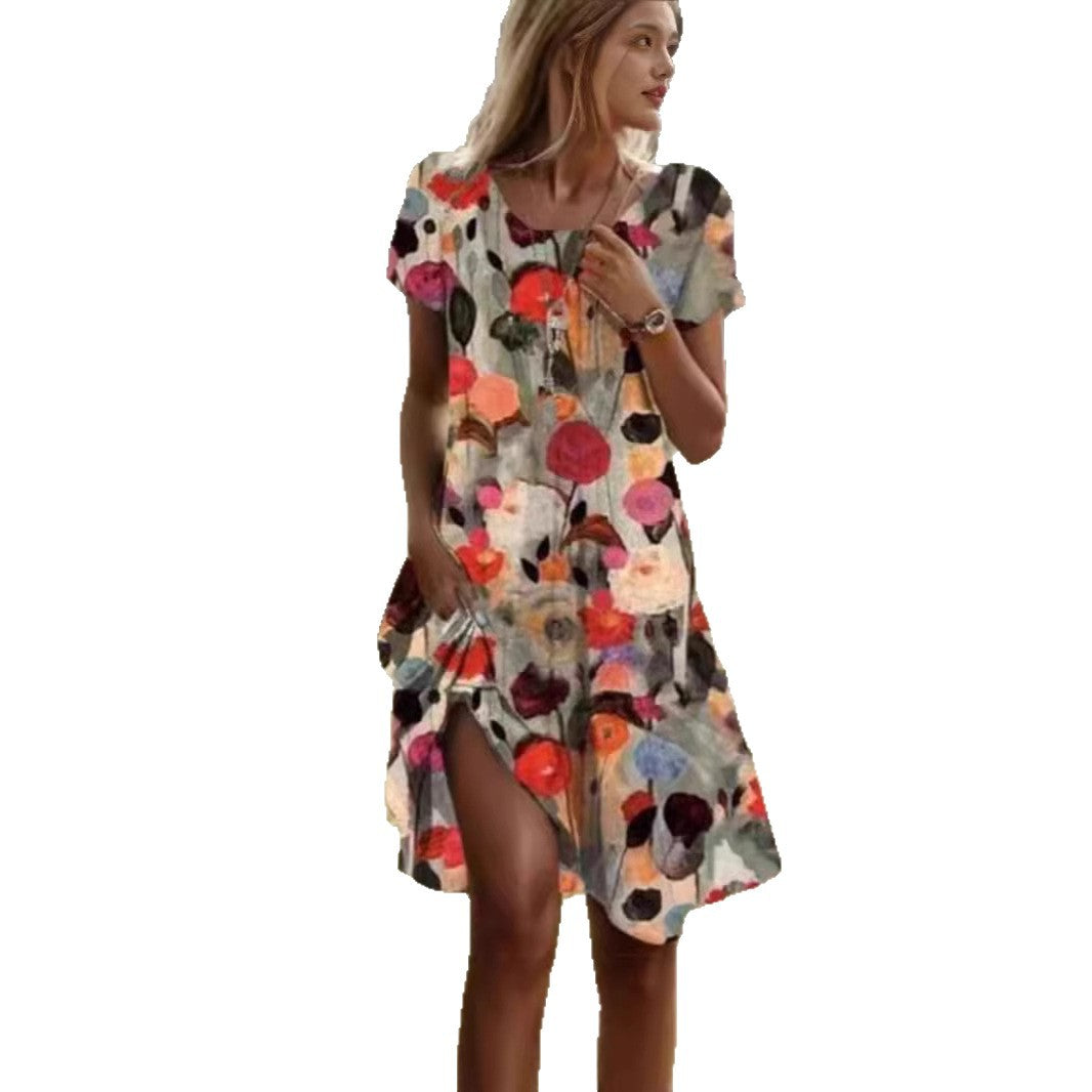 Casual women's dress with floral design Lune London