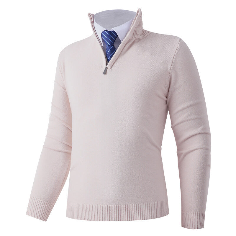 Men's knit sweater with modern zipper and elastic hem Lune London