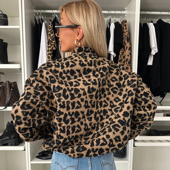 Ladies leopard faux fur jacket Lune London