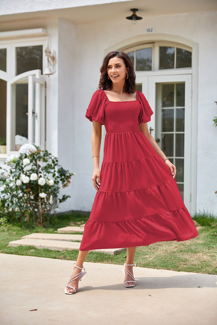Maxi dress for women with slightly voluminous sleeves Lune London