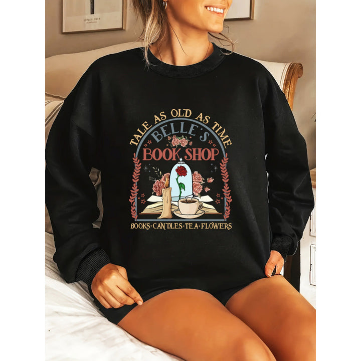 Sweatshirt pour dames avec motif de librairie unique Chic & Stil
