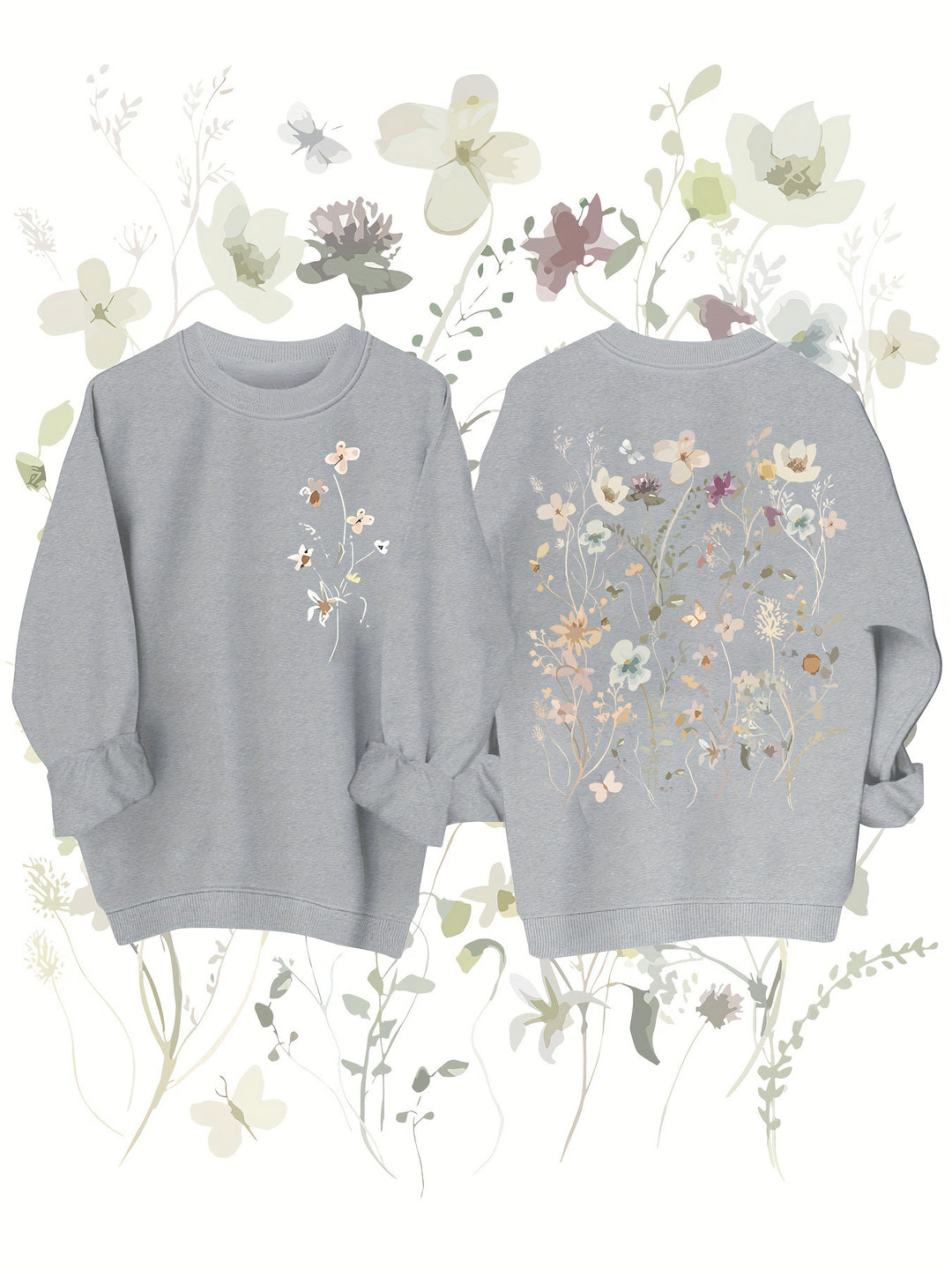 Sweat-shirt pour femmes avec design floral et doublure intérieure douce Chic & Stil