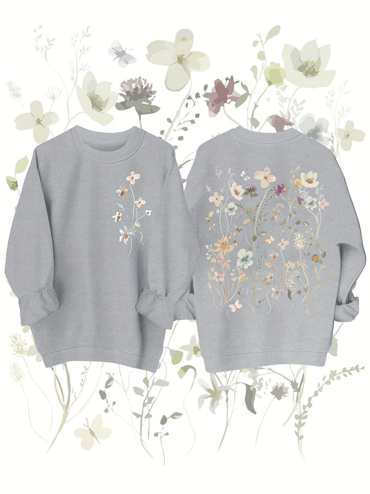 Sweat-shirt pour femmes avec design floral et doublure intérieure douce Chic & Stil