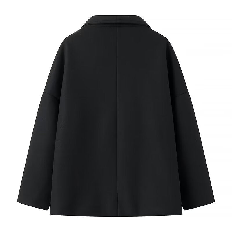 Veste de transition féminine à la mode avec une coupe décontractée et patte de boutonnage double Chic & Stil