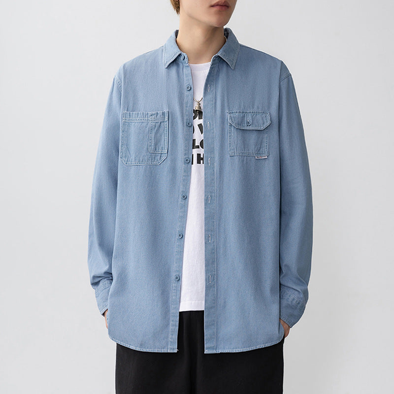 Casual denim shirt for men with flap pockets Lune London