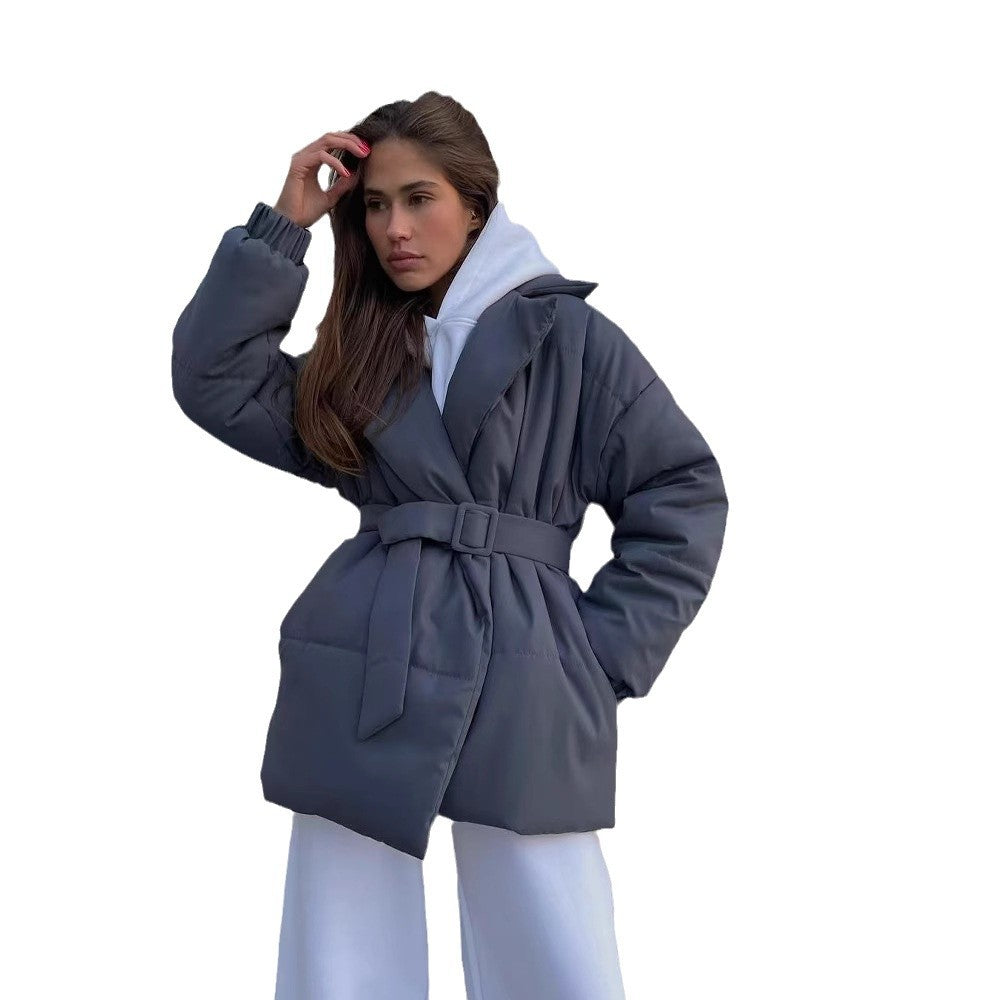 Elegant quilted coat for women with adjustable belt Lune London