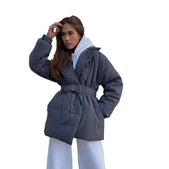 Elegant quilted coat for women with adjustable belt Lune London