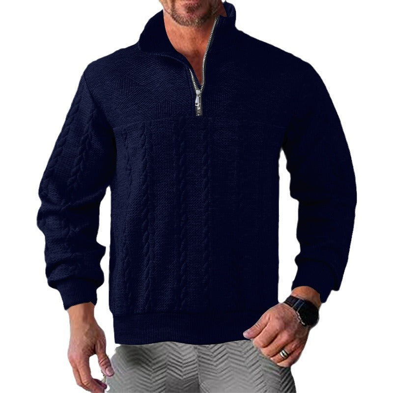 Pull-over zip pour homme avec design texturé Lune London