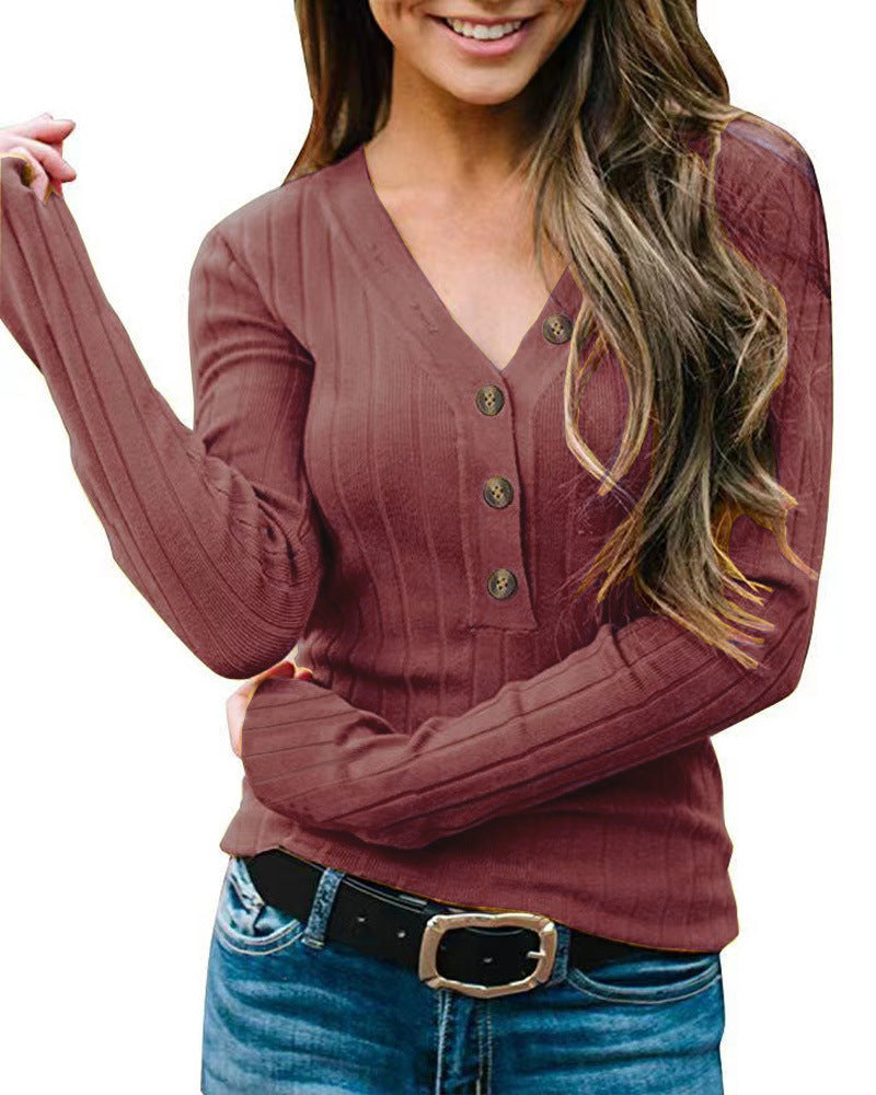 Long sleeve women's pullover with button closure Lune London