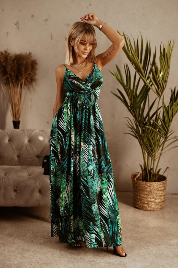Chic and stylish maxi dress with tropical print for women 1751348966