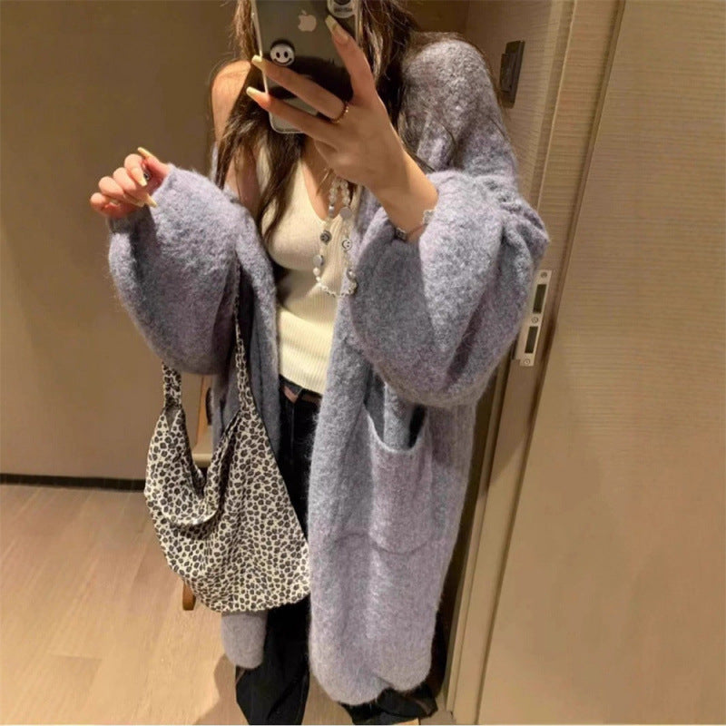 Cardigan Fluffy Femme avec Grandes Poches et Coupe Ample Chic & Stil