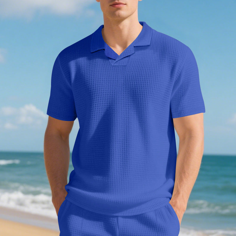 Casual polo for men in breathable material with structured design Lune London