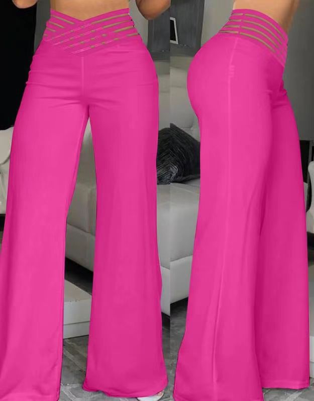Wide leg pants for women with a trendy grid design Lune London