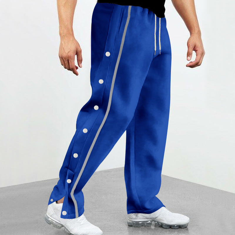 Lune London men's sporty jogger pants with snap button detail