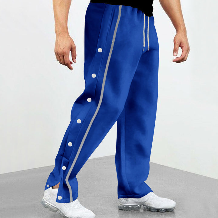 Lune London men's sporty jogger pants with snap button detail