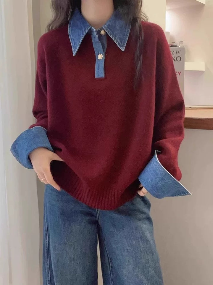 Pull confortable pour femmes avec col sportif Chic & Stil