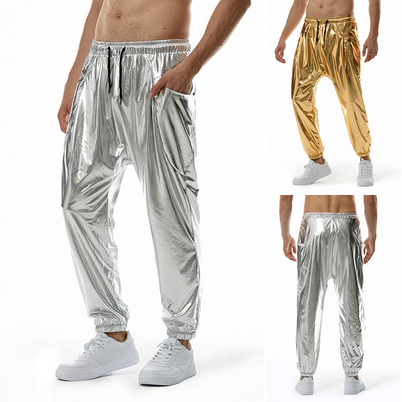Stylish high-performance jogging pants for men in shiny material Lune London
