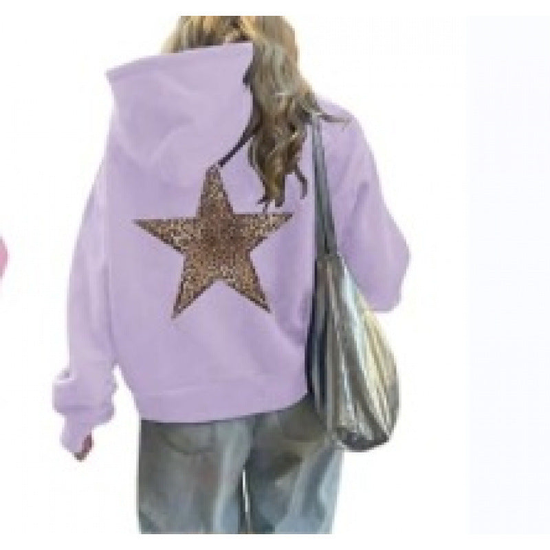 Women’s Hoodie with Glittering Star Motif Lune London
