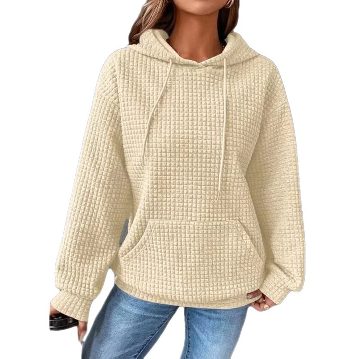 Haut en waffle pour femmes avec poche kangourou et coupe décontractée Chic & Stil