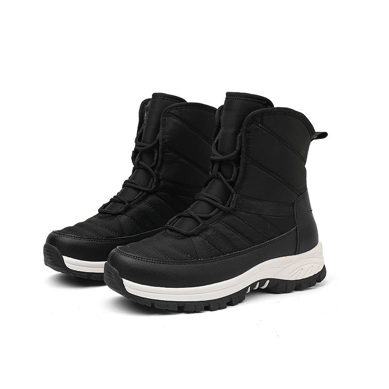 Women's waterproof winter boots, padded, with non-slip sole and elastic quick-lacing system Lune London