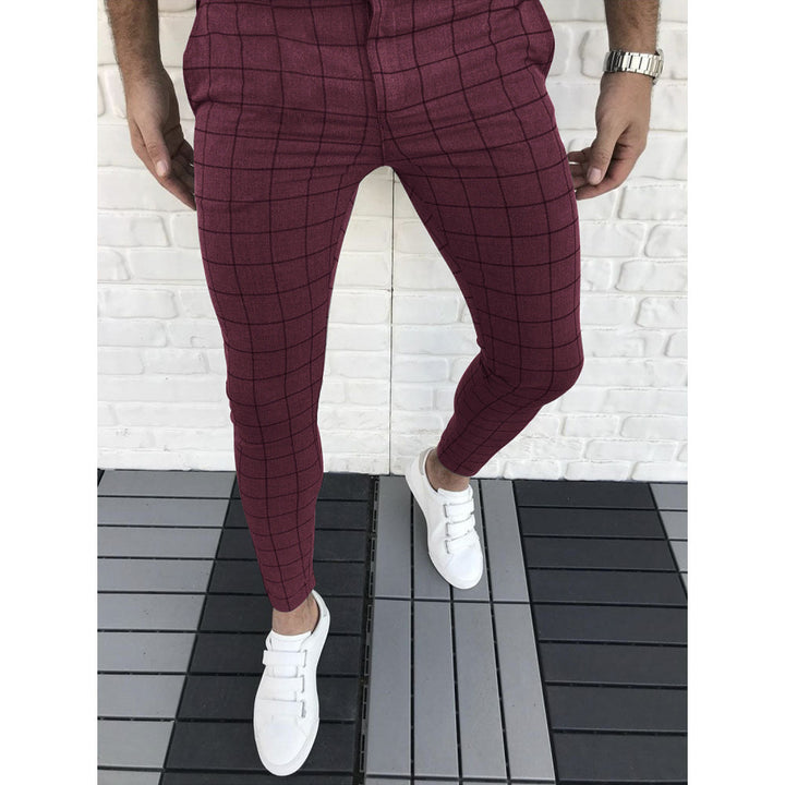 Men's Checkered Suit Pants In Slim Fit Style Lune London