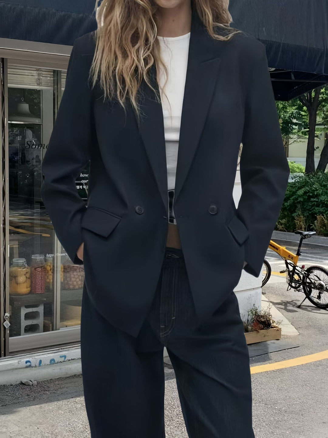 Women Elegant Double-Breasted Blazer Lune London
