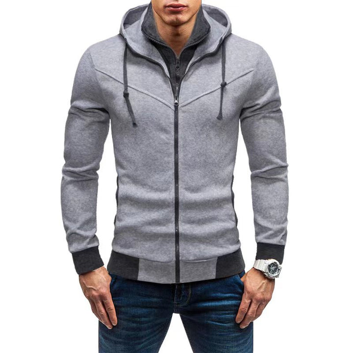 Sporty fleece jacket for men with high collar and practical pockets Lune London
