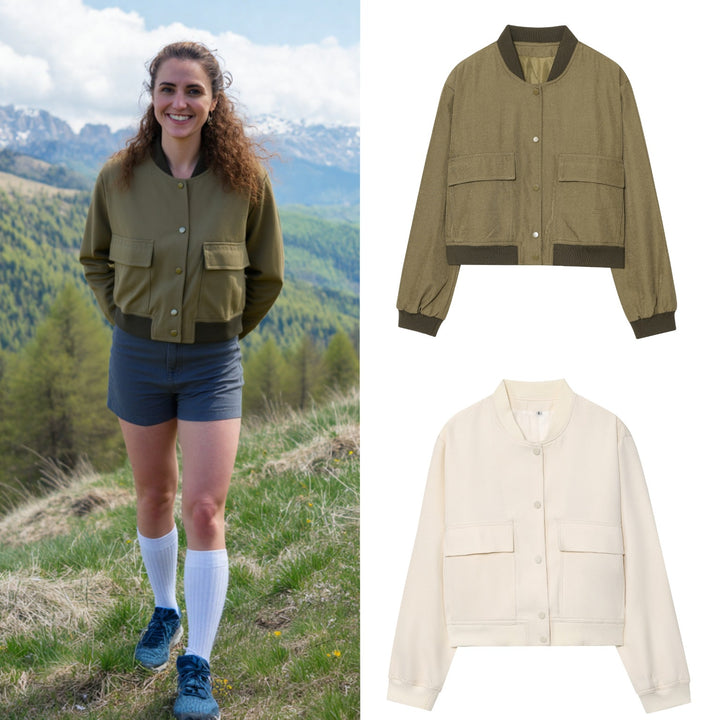 Lune London cropped Utility jacket for women with practical pockets